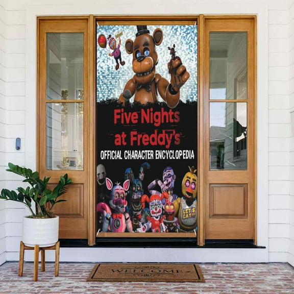 Five Nights At Freddy'S Door Cover Decorations Door Banner Porch Sign Banner For Indoor Outdoor Wall Home Party Supplies 72.8 x 35.4 Inch
