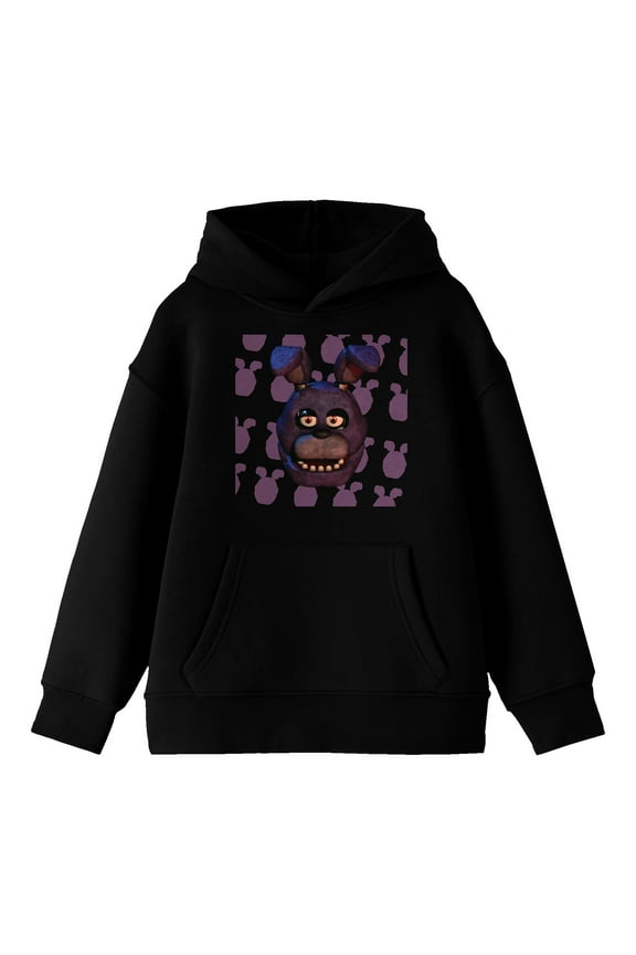 Bonnie Head Long Sleeve Youth Black Hooded Sweatshirt-Large