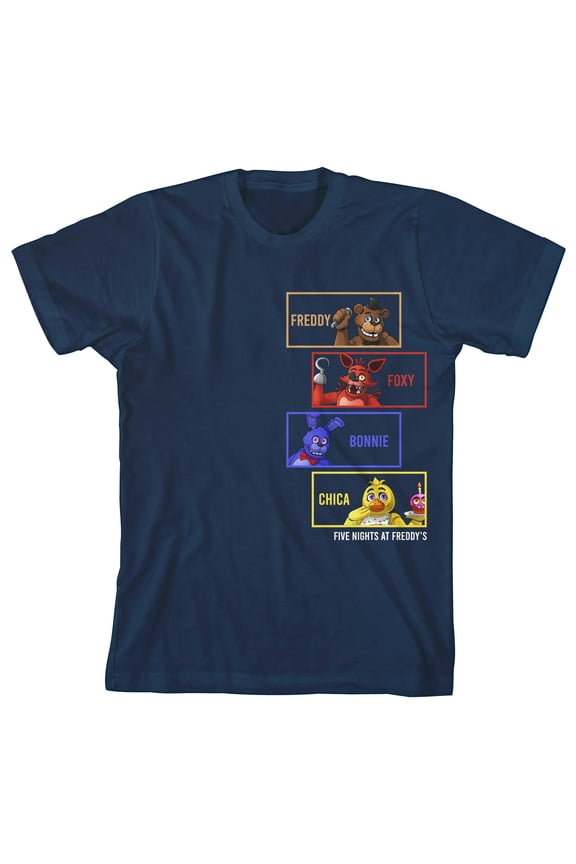 Boxed Characters Boy's Navy T-shirt-XS