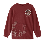 Five Nights At Freddy's Camera Map Youth Maroon Crew Neck Long Sleeve Tee-XXL