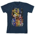 thumbnail image 1 of Five Nights At Freddy's Character Group Art Boy's Navy Blue T-shirt-X-Small, 1 of 2