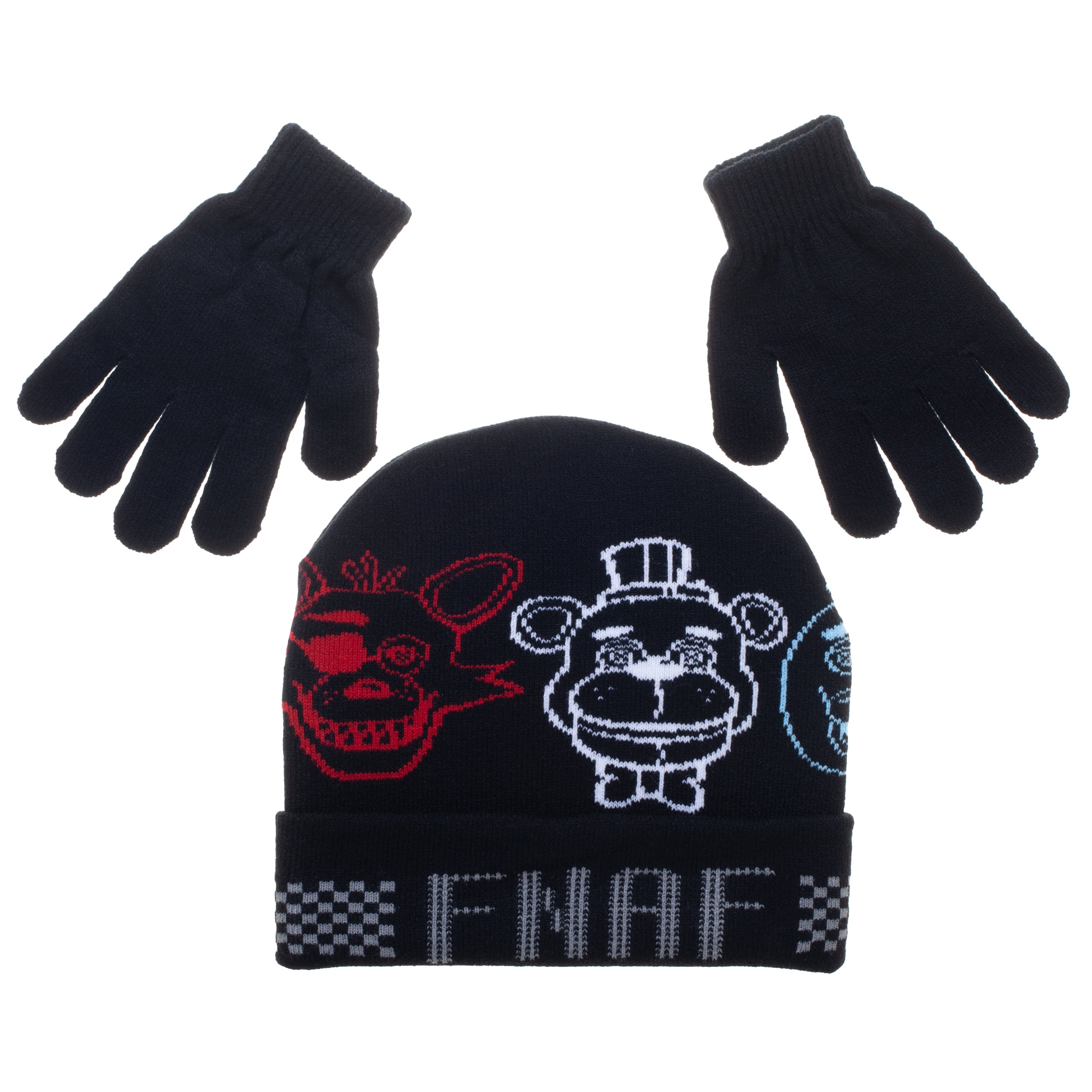 Five Nights At Freddy's Character Heads Youth Camo Cuff Beanie & Magic