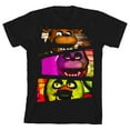 thumbnail image 1 of Five Nights At Freddy's Character Panels Crew Neck Short Sleeve Boy's Black T-shirt-XXL, 1 of 3