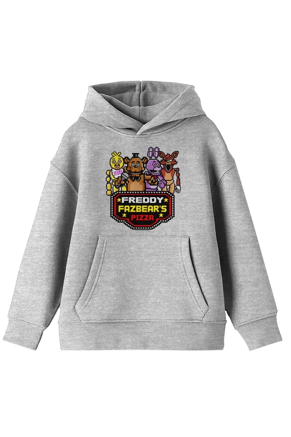 Character Pixel Art Boy's Heather Gray Sweatshirt-XL