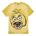 thumbnail image 1 of Five Nights At Freddy's Chica Men's Yellow Spiral Tie-Dye Crew Neck Short Sleeve T-shirt Small, 1 of 3