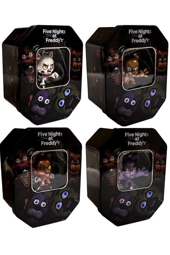 Five Nights At Freddy's Exclusive Holiday Collectors Tin Set of All 4 styles 'Mangle , Bonnie , Foxy & Freddy'