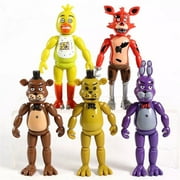 6 bonecos Five Nights at Freddy animatronic Fnaf linha Nightmare pequenos  10cm