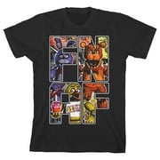 Five Nights At Freddys FNAF Graphics Boys Black T-shirt-Small