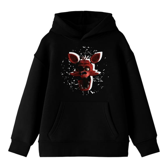 Five Nights At Freddy's Foxy And Foxy Silhouette Youth Black Graphic Hoodie-XL