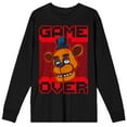 thumbnail image 1 of Five Nights At Freddy's Freddy Big Face Game Over Crew Neck Long Sleeve Men's Black Tee-XS, 1 of 4