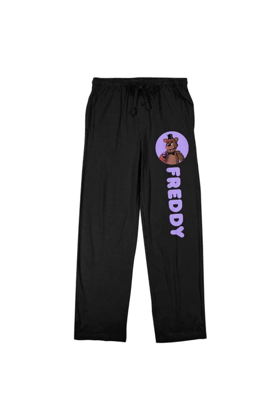 Freddy Character Circle Adult Black Sleep Pajama Pants
-Small