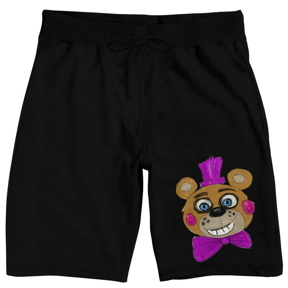 Five Nights At Freddy's Freddy Face Men's Black Sleep Pajama Shorts-Medium
