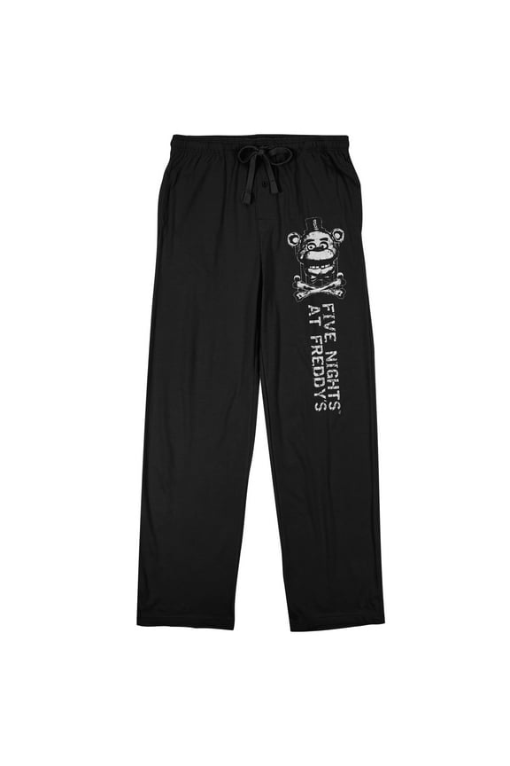 Freddy Fazbear Crossbones Men's Black Sleep Pajama Pants-Medium