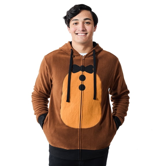 Five Nights At Freddy's Freddy Fazbear Long Sleeve Men's Brown Cosplay Hoodie-Medium