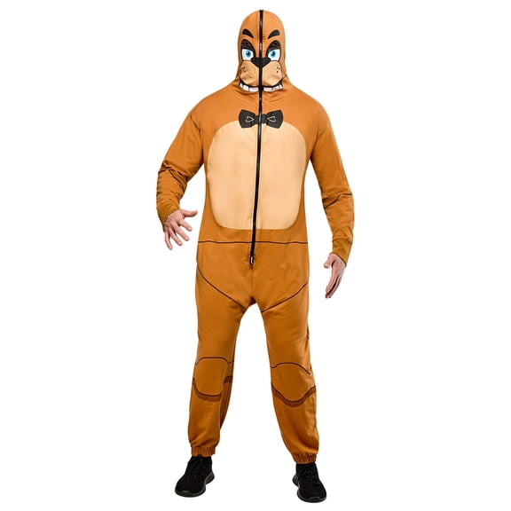 Five Nights At Freddy's Freddy Fazbear Zipsters Mask-Up Costume for Adults by Rubies, Men's XL