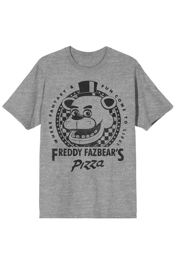 Freddy Fazbear's Pizza Crew Neck Short Sleeve Men's Gray Heather T-shirt-XXL