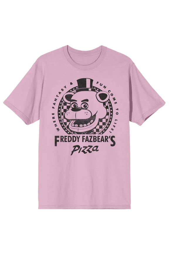 Freddy Fazbear's Pizza Fantasy & Fun Men's Cradle Pink Crew Neck Short Sleeve T-shirt-Small
