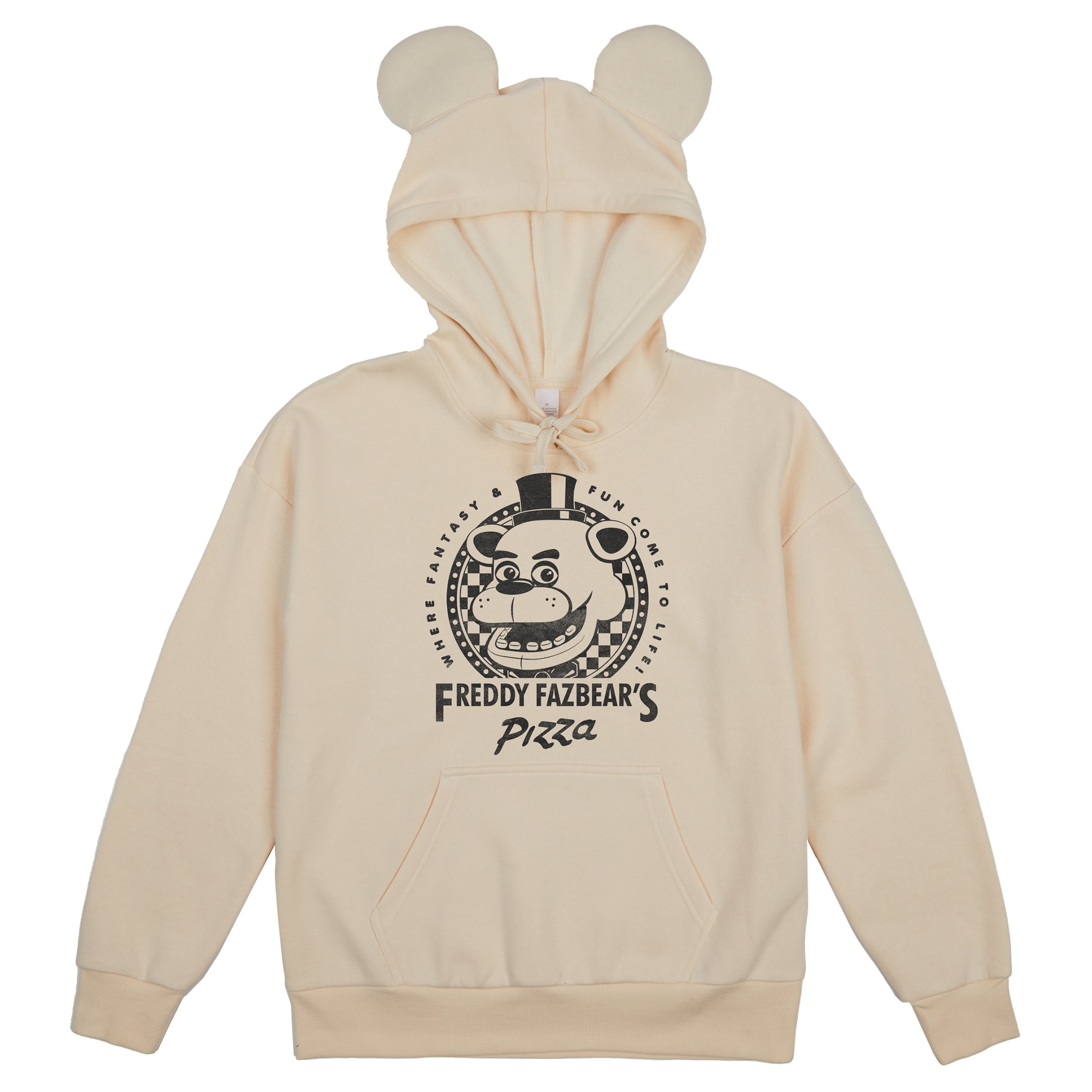 Five Nights At Freddy's Freddy Fazbear's Pizza Women's Tofu Long Sleeve Hooded Sweatshirt With 3D Ears-Large