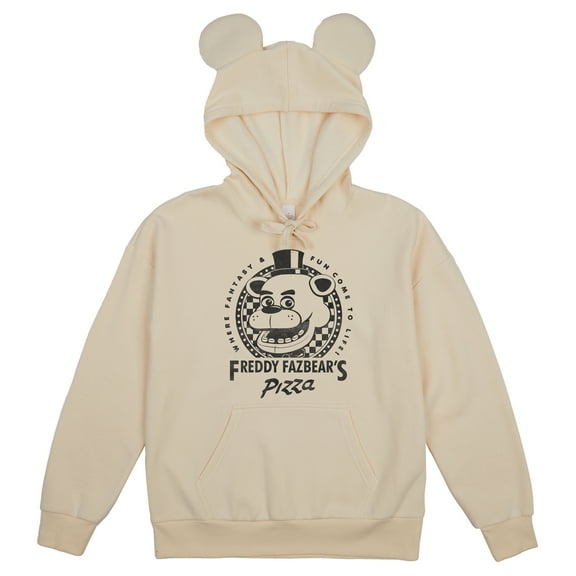 Five Nights At Freddy's Freddy Fazbear's Pizza Women's Tofu Long Sleeve Hooded Sweatshirt With 3D Ears-Large