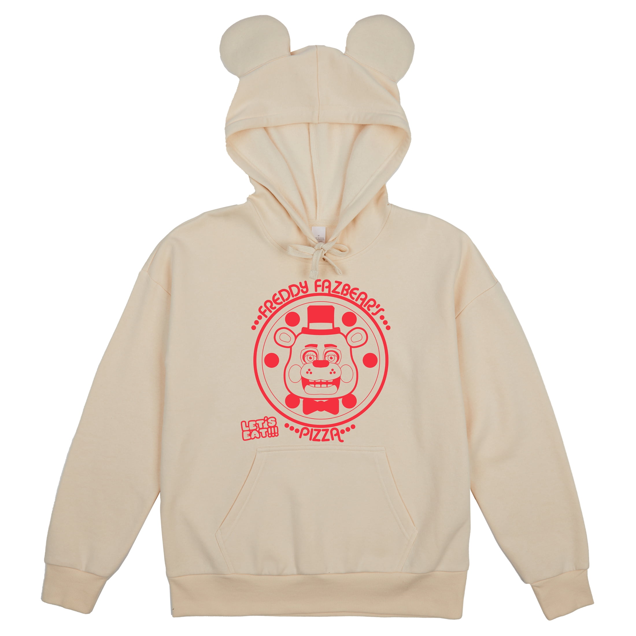 Five Nights At Freddy's Freddy Fazbear's Pizza Women's Tofu Long Sleeve Hooded Sweatshirt With 3D Ears-Large