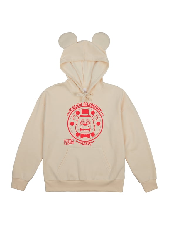 Freddy Fazbear's Pizza Women's Tofu Long Sleeve Hooded Sweatshirt With 3D Ears-Small