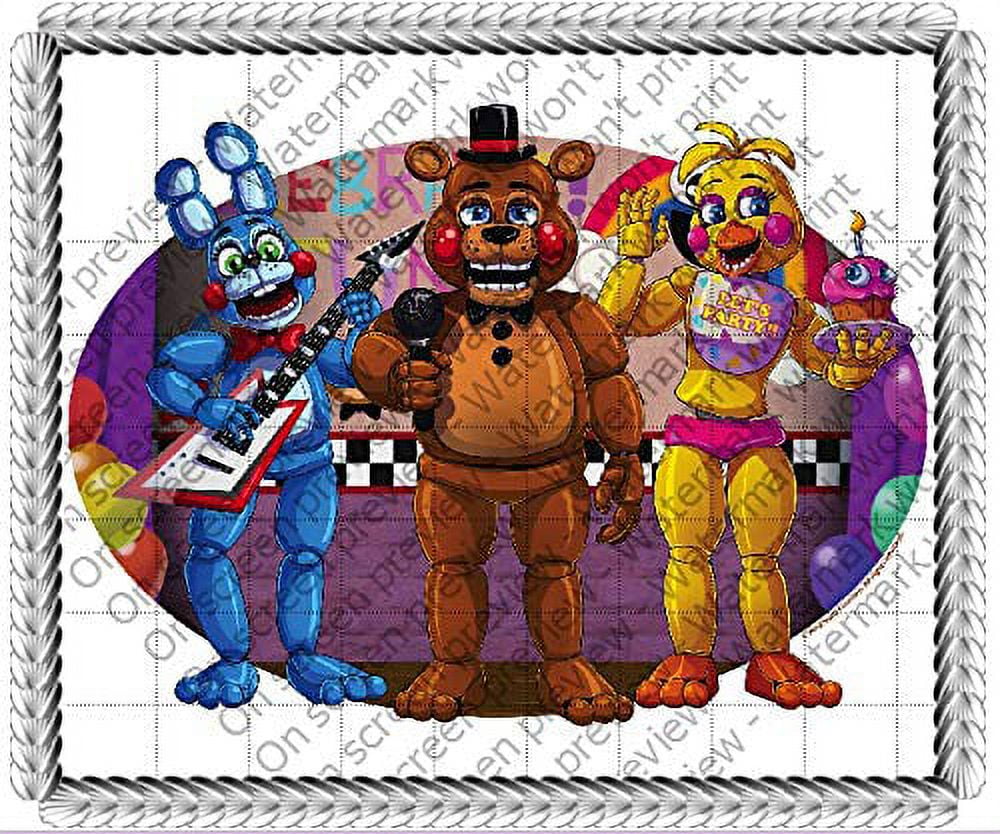 Five Night at Freddy Birthday Party Supplies,FN-AF Birthday Decorations  Includes Happy Banner Backdrop Cake Toppers Balloons Stickers For Game Fans