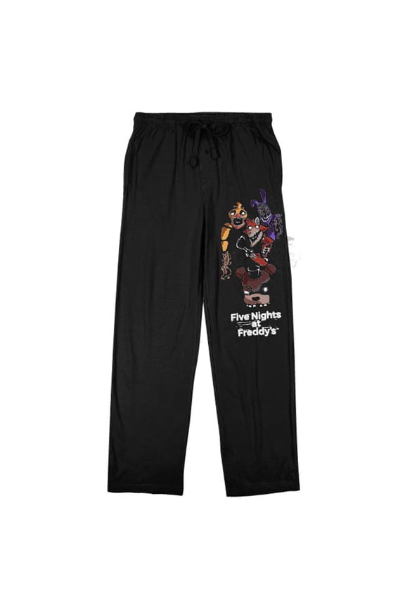 Group Shot Adult Black Sleep Pajama Pants-Small