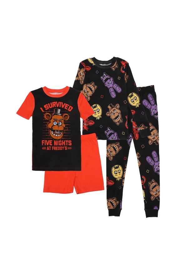 Five Nights At Freddy's I Survived Freddy Face Boy's 4-Pack Pajama Set-8