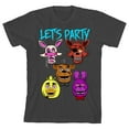 thumbnail image 1 of Five Nights At Freddy's Let's Party Youth Charcoal Crew Neck Short Sleeve T-shirt - Large, 1 of 7