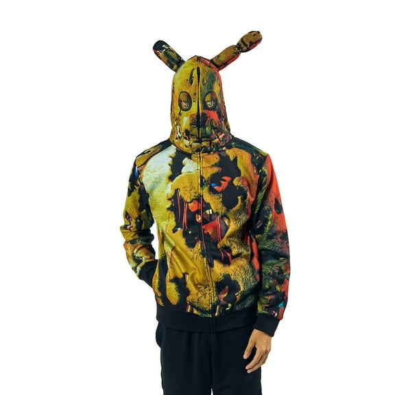 Five Nights At Freddy's Long Sleeve Men's Full-Zip Cosplay Hoodie-Medium