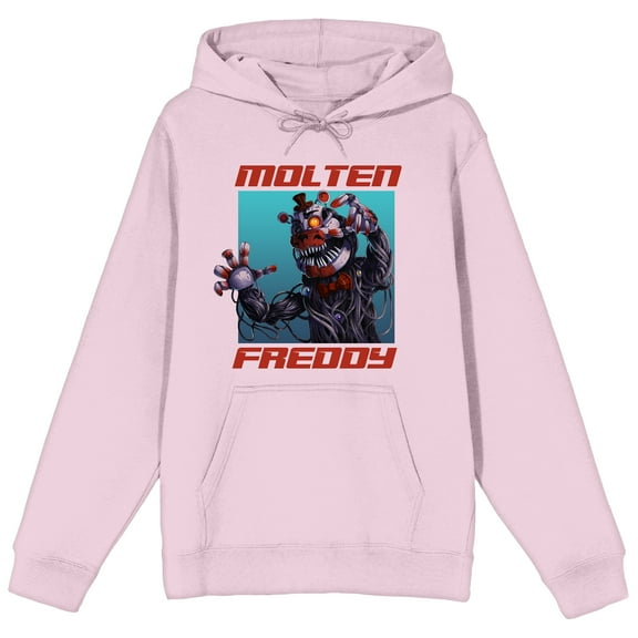 Five Nights At Freddy's Molten Freddy Long Sleeve Cradle Pink Adult Hooded Sweatshirt-Medium