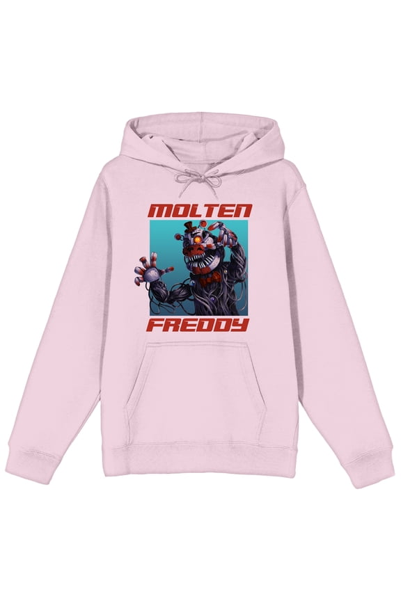 Molten Freddy Long Sleeve Cradle Pink Adult Hooded Sweatshirt-Medium