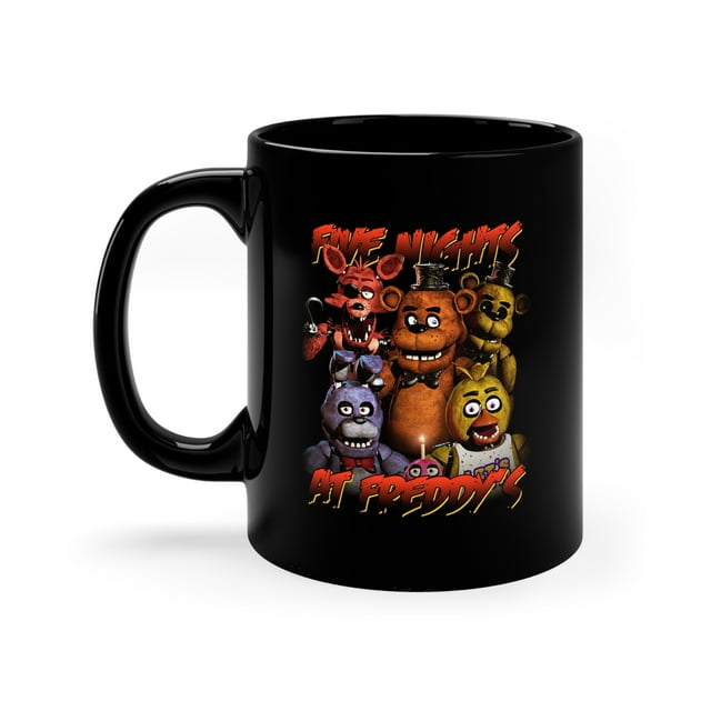 Five Nights At Freddy's Mug, FNAF 11oz Black Ceramic Coffee Tea Cup