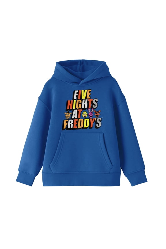 Multi-Colored Text Logo Boy's Royal Blue Sweatshirt-Large