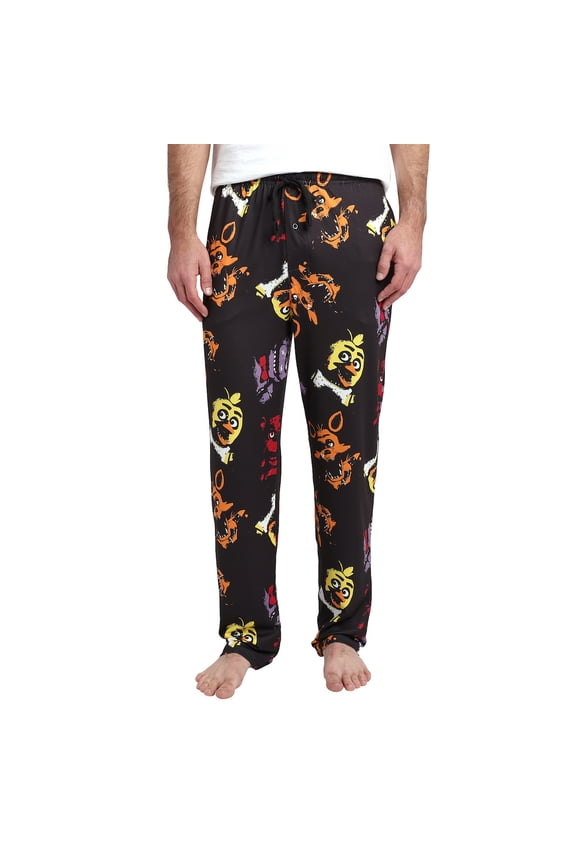 Neon Character Heads Men's Black Sleep Pajama Pants-XL