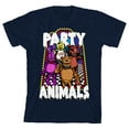 thumbnail image 1 of Five Nights At Freddy's Party Animals Youth Navy Crew Neck Short Sleeve T-shirt - XS, 1 of 4