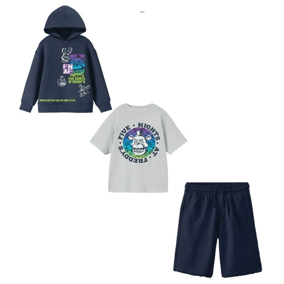 Five Nights At Freddy's Perfect Outfit Hoodie, Short-Sleeve Tee, and Lounge Shorts 3-Piece Combo Set 14/16 (XL)