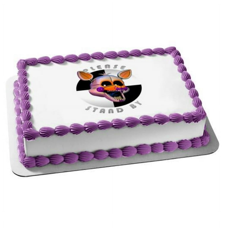 Video Gamer FNAF Freddys LOLbit Image Edible Birthday Cake Topper Frosting  Sheet Edible Photo Paper Cake Decoration For a 1/4 Sheet Cake 10 by 8 
