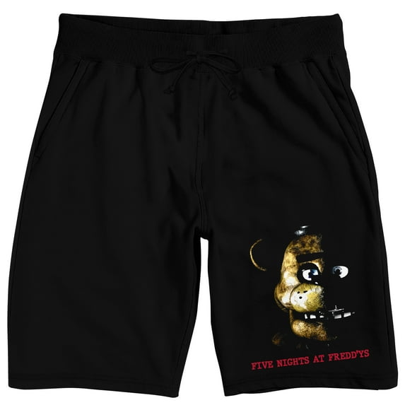 Five Nights At Freddy's Shadowy Freddy Fazbear Face Men's Black Sleep Pajama Shorts
-XL