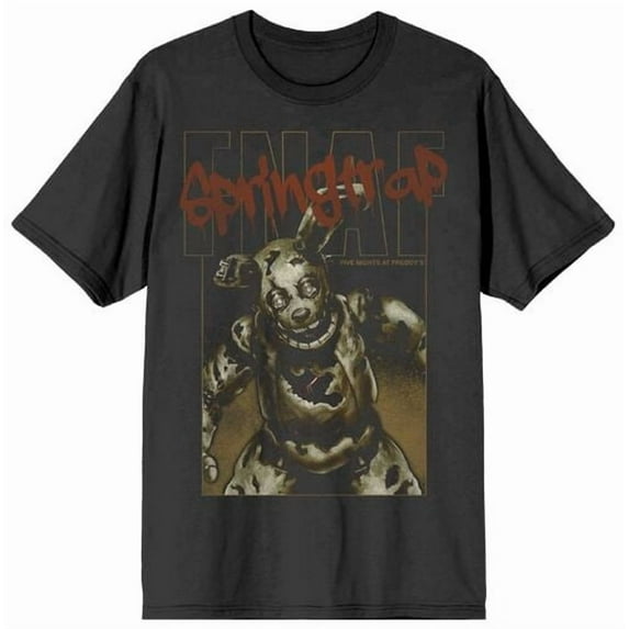 Five Nights At Freddy's Springtrap Freddy Men's Charcoal Crew Neck Short Sleeve T-shirt-Medium