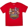 thumbnail image 1 of Five Nights At Freddy's T-Shirt Fazbears Pizza Pixel Design Kids Tee, 1 of 5