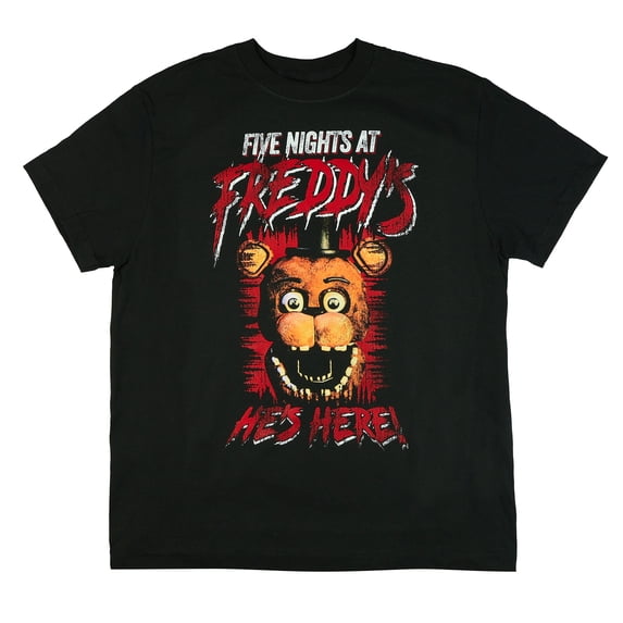 Five Nights At Freddy's T-Shirt Men's He's Here Graphic Print Tee