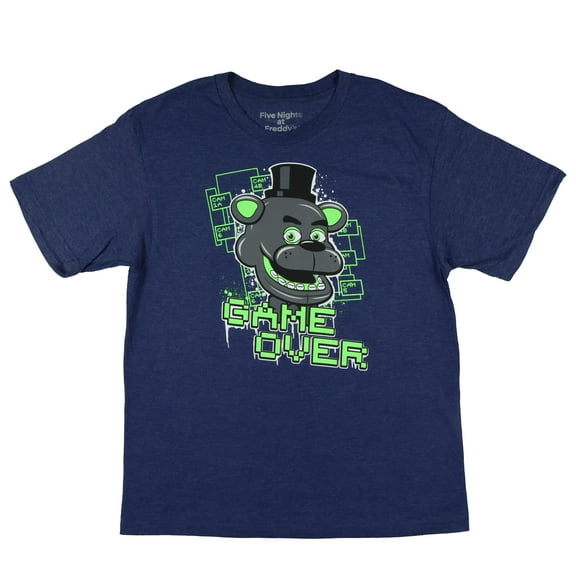 Five Nights At Freddy's T-Shirt Neon Game Over Design Kids Tee