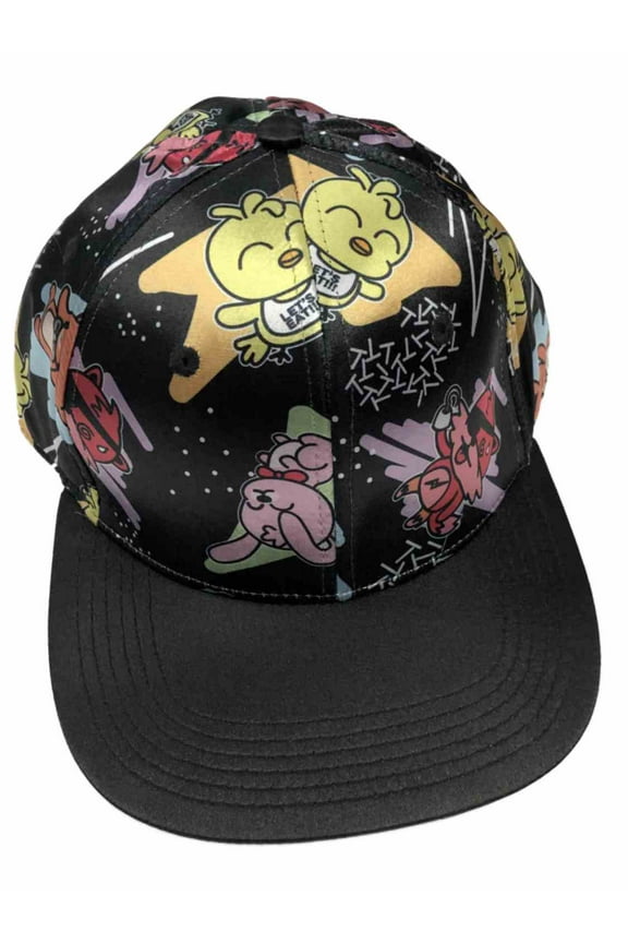 Five Nights At Freddys Adult Womens Black Satin Flat Brim Baseball Cap Hat