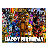 Five Nights At Freddys Happy Birthday Edible Icing Image Cake Topper-1/4 Sheet or Larger