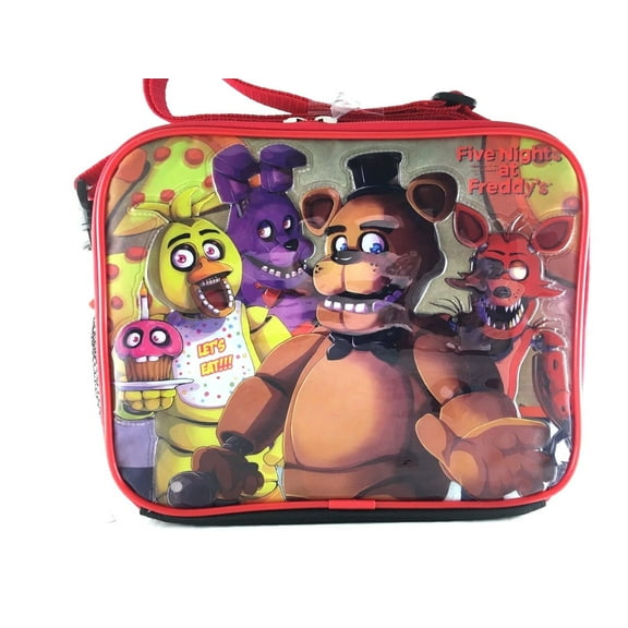Five Nights At Freddys Lunch Bag FNAF Snack Bag Bonnie Chica Foxie -Back Checker