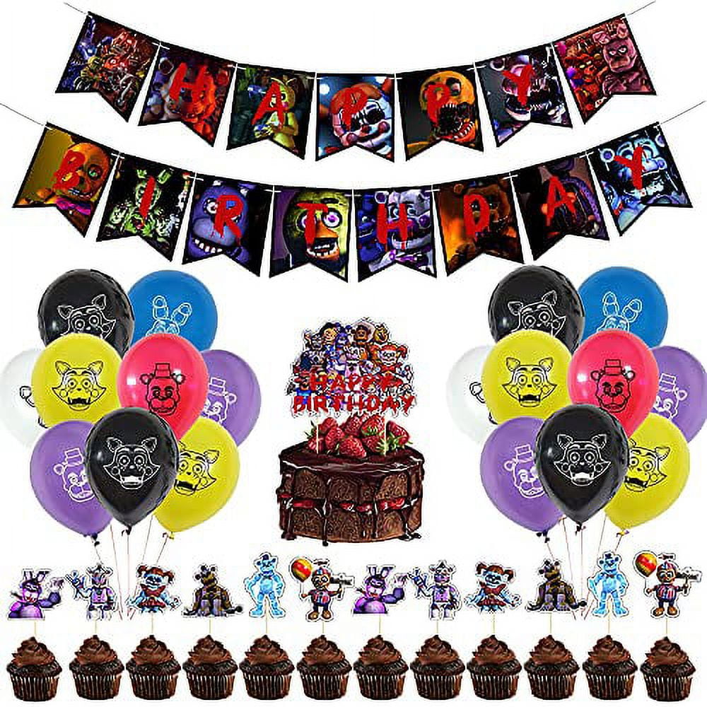Five Nights at Freddy Party Supplies Set Include Happy Birthday