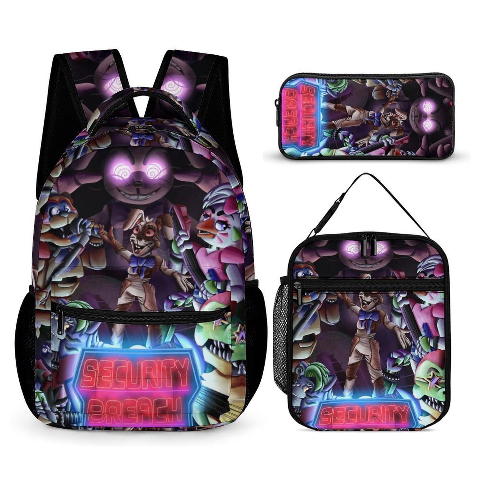 Cute Animal Sports Ball Print Backpack Set - School Bag With Lunch Bag & Pencil Case, Football Design - View #5