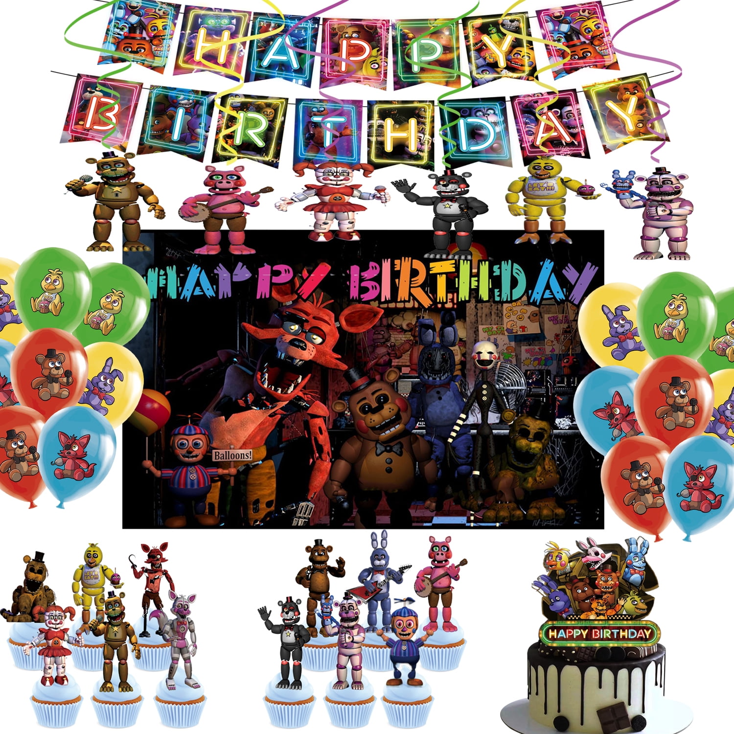 Five Nights Party Decorations Freddy's Birthday Party Supplies include