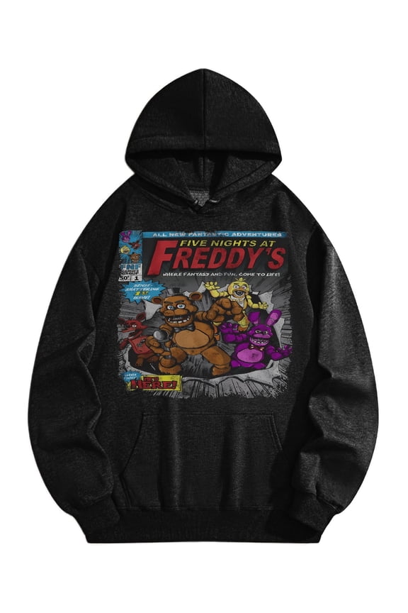 Five-Nights at Freddy Merch Mens Ultimate Heavyweight Pullover Hoodie Sweatshirt